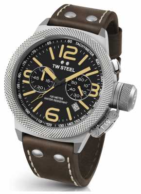 TW Steel Mens Canteen 50mm Chrono Brown Leather Strap CS34 TW Steel Mens Canteen 50mm Chrono Brown Leather Strap CS34