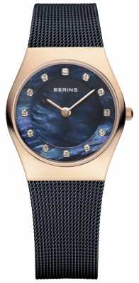 Bering Womens Rose Gold, Blue Pearl, Crystal 11927-367 Bering Womens Rose Gold, Blue Pearl, Crystal 11927-367