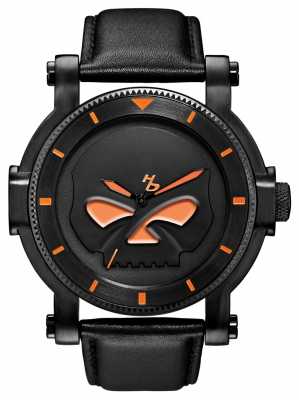 Harley Davidson Mens Black Willie G Skull Watch 78A114 Harley Davidson Mens Black Willie G Skull Watch 78A114