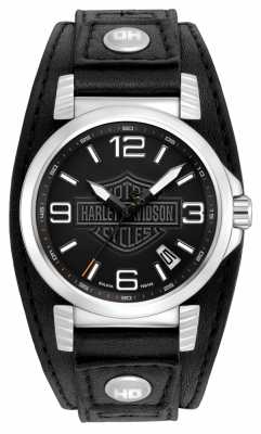 Harley Davidson Mens Stainless Steel Date Watch 76B163 Harley Davidson Mens Stainless Steel Date Watch 76B163