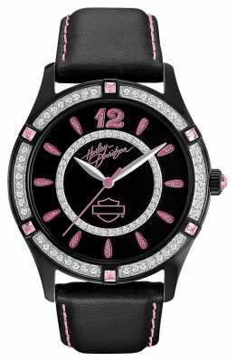Harley Davidson Black Dial Analogue Display Womens Quartz 78L113 Harley Davidson Black Dial Analogue Display Womens Quartz 78L113
