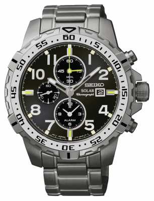 Seiko Mens Black Dial, Solar Power Chronograph SSC307P9 Seiko Mens Black Dial, Solar Power Chronograph SSC307P9