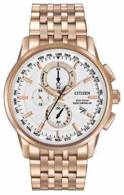 Citizen Mens Eco Drive World Chrono A-T Rose Gold Tone AT8113-55A Citizen Mens Eco Drive World Chrono A-T Rose Gold Tone AT8113-55A