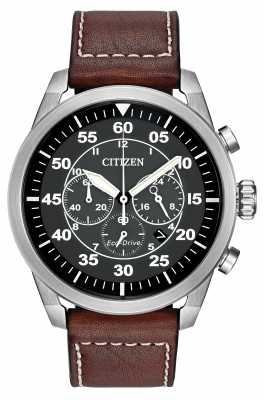 Citizen Avion Eco-Drive Brown Leather Strap CA4210-24E Citizen Avion Eco-Drive Brown Leather Strap CA4210-24E