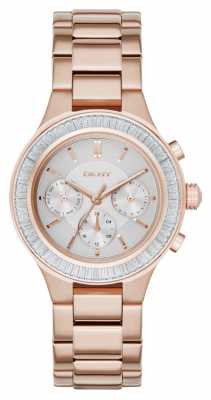 DKNY Womens Chambers Stone Set Chrono Rose Gold NY2396 DKNY Womens Chambers Stone Set Chrono Rose Gold NY2396