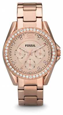 Fossil Womens Riley Rose Gold PVD Plated ES2811 Fossil Womens Riley Rose Gold PVD Plated ES2811