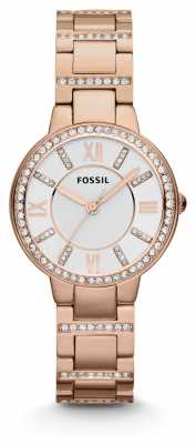 Fossil Womens Virginia Rose Gold PVD Plated ES3284 Fossil Womens Virginia Rose Gold PVD Plated ES3284