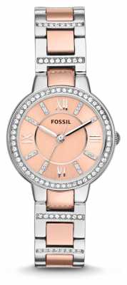 Fossil Womens Virginia Two Tone Pink Dial ES3405 Fossil Womens Virginia Two Tone Pink Dial ES3405