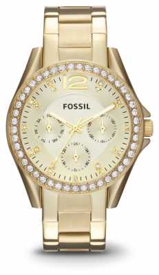 Fossil Womens Riley Gold PVD Plated ES3203 Fossil Womens Riley Gold PVD Plated ES3203