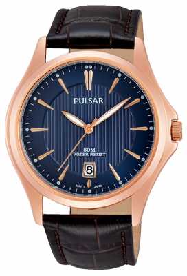 Pulsar Mens Brown Leather Strap Blue Dial PS9388X1 Pulsar Mens Brown Leather Strap Blue Dial PS9388X1