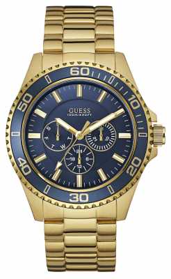 Guess Mens Chaser Gold Stainless Steel Blue Dial W0172G5 Guess Mens Chaser Gold Stainless Steel Blue Dial W0172G5
