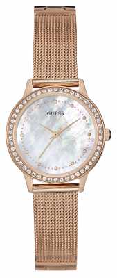 Guess Womens Chelsea Rose Gold Mesh Strap W0647L2 Guess Womens Chelsea Rose Gold Mesh Strap W0647L2
