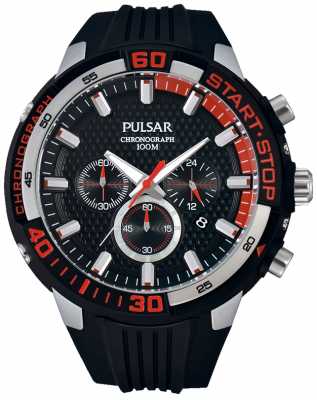 Pulsar Mens Chronograph Rubber Strap PT3697X1 Pulsar Mens Chronograph Rubber Strap PT3697X1