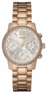 Guess Womens Mini Sunrise Rose Gold Stainless Steel W0623L2 Guess Womens Mini Sunrise Rose Gold Stainless Steel W0623L2