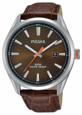 Pulsar Mensbrown Leather Strap Brown Dial PS9379X1 Pulsar Mensbrown Leather Strap Brown Dial PS9379X1