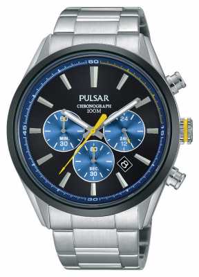 Pulsar Mens Chrono Stainless Steel Blue Dial PT3727X1 Pulsar Mens Chrono Stainless Steel Blue Dial PT3727X1