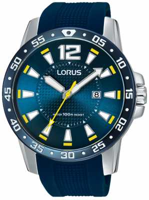 Lorus Mens Blue Rubber Strap Blue Dial RH935FX9 Lorus Mens Blue Rubber Strap Blue Dial RH935FX9