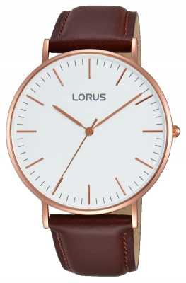 Lorus Mens Brown Leather Strap White Dial RH880BX9 Lorus Mens Brown Leather Strap White Dial RH880BX9