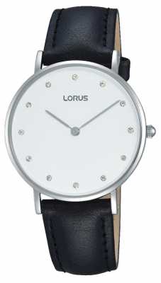 Lorus Womens Black Leather Strap White Dial RM201AX9 Lorus Womens Black Leather Strap White Dial RM201AX9