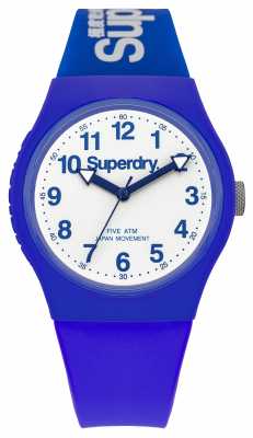Superdry Mens Urban Blue Rubber Strap White Dial SYG164U Superdry Mens Urban Blue Rubber Strap White Dial SYG164U