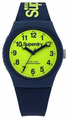 Superdry Mens Urban Blue Rubber Strap Green Dial SYG164UN Superdry Mens Urban Blue Rubber Strap Green Dial SYG164UN