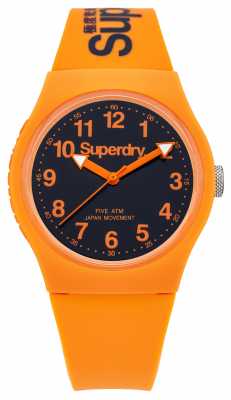 Superdry Mens Urban Orange Rubber Strap Black Dial SYG164O Superdry Mens Urban Orange Rubber Strap Black Dial SYG164O