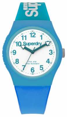 Superdry Mens Urban Blue Rubber Strap White Dial SYG164AUW Superdry Mens Urban Blue Rubber Strap White Dial SYG164AUW
