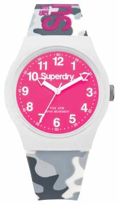 Superdry Mens Urban camouflage Strap Pink Dial SYG164EP Superdry Mens Urban camouflage Strap Pink Dial SYG164EP