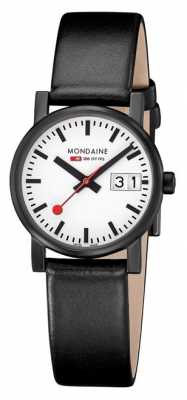 Mondaine Womens Evo Big Date Black Leather Strap A669.30305.61SBB Mondaine Womens Evo Big Date Black Leather Strap A669.30305.61SBB
