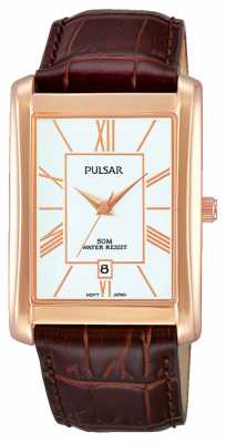 Pulsar Mens Brown Leather Strap White Dial PG8248X1 Pulsar Mens Brown Leather Strap White Dial PG8248X1