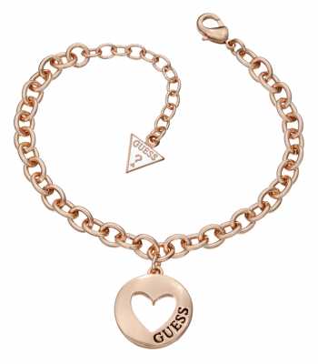 Guess Womens G Girl Heart Coin Bracelet Rose Gold UBB51436 Guess Womens G Girl Heart Coin Bracelet Rose Gold UBB51436