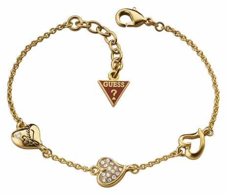 Guess Womens Triple Heart Station Gold Plate UBB71333 Guess Womens Triple Heart Station Gold Plate UBB71333