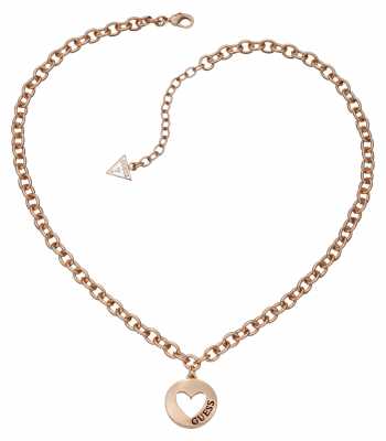 Guess Womens G Girl Heart Coin Pendant Rose Gold UBN51432 Guess Womens G Girl Heart Coin Pendant Rose Gold UBN51432