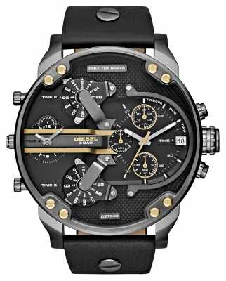 Diesel Mens Mr Daddy 2.0 Black Leather Chronograph DZ7348 Diesel Mens Mr Daddy 2.0 Black Leather Chronograph DZ7348