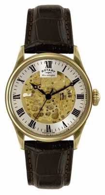 Rotary Mens Mécanique, Skeleton, Brown Leather GS02941/03 Rotary Mens Mécanique, Skeleton, Brown Leather GS02941/03