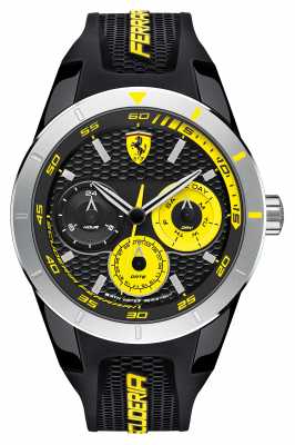 Scuderia Ferrari Red Rev T Black Silicone Black Yellow Dial 0830257 Scuderia Ferrari Red Rev T Black Silicone Black Yellow Dial 0830257
