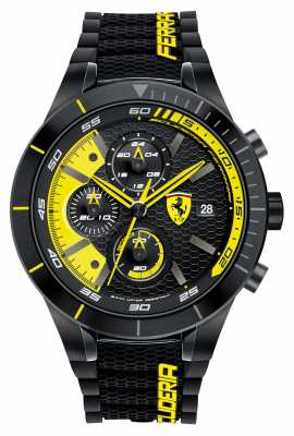 Scuderia Ferrari Mens Red Rev Evo, Black/ Yellow Chrono 0830261 Scuderia Ferrari Mens Red Rev Evo, Black/ Yellow Chrono 0830261