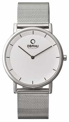 Obaku Mens Mesh Bracelet White Dial V143GXCWMC Obaku Mens Mesh Bracelet White Dial V143GXCWMC