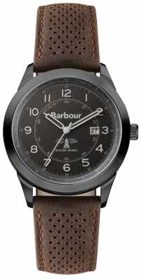 Barbour Mens Walker Brown Leather Strap Black Dial BB017GNBR Barbour Mens Walker Brown Leather Strap Black Dial BB017GNBR