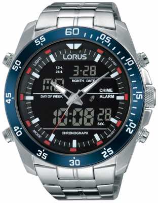 Lorus Mens Dual Time Stainless Steel RW623AX9 Lorus Mens Dual Time Stainless Steel RW623AX9