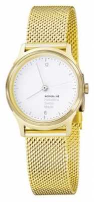 Mondaine Womens Gold Mesh PVD Plated MH1.L1111.SM Mondaine Womens Gold Mesh PVD Plated MH1.L1111.SM