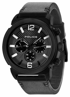 Police Mens Concept Black Leather Strap Black Dial 14377JSB/02A Police Mens Concept Black Leather Strap Black Dial 14377JSB/02A