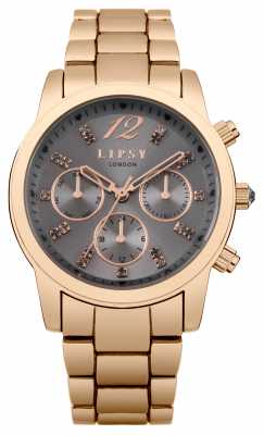 Lipsy Womens Rose Gold Grey Dial LP392 Lipsy Womens Rose Gold Grey Dial LP392