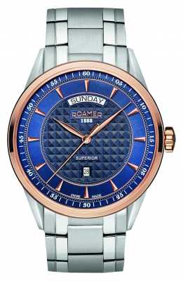 Roamer Mens Superior Rose Gold, Blue Dial 508293494550 Roamer Mens Superior Rose Gold, Blue Dial 508293494550