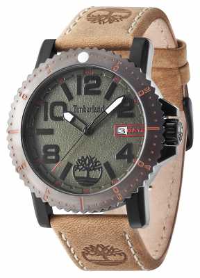 Timberland Mens Hyland Brown Leather Strap Green Dial 14479JSBU/19 Timberland Mens Hyland Brown Leather Strap Green Dial 14479JSBU/19