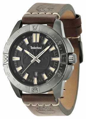 Timberland Mens Litchfield Brown Leather Strap Black Di 14532JSU/02 Timberland Mens Litchfield Brown Leather Strap Black Di 14532JSU/02