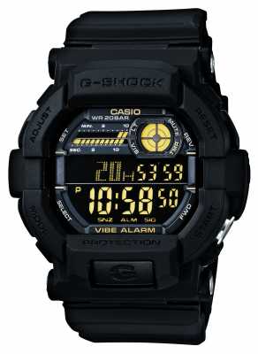 Casio G-Shock Vibrating 5 Alarm Watch Black Yellow GD-350-1BER Casio G-Shock Vibrating 5 Alarm Watch Black Yellow GD-350-1BER
