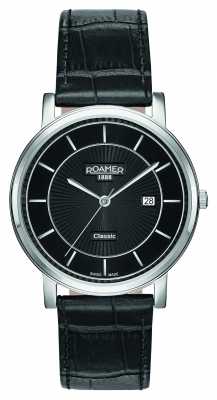 Roamer Mens Classic Line Black Leather Strap 709856415707 Roamer Mens Classic Line Black Leather Strap 709856415707