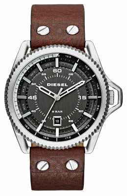 Diesel Mens Rollcage Brown Leather Strap DZ1716 Diesel Mens Rollcage Brown Leather Strap DZ1716
