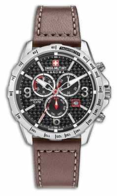 Swiss Military Hanowa Mens Ace Brown Leather Strap Black Dial 6-4251.04.007 Swiss Military Hanowa Mens Ace Brown Leather Strap Black Dial 6-4251.04.007